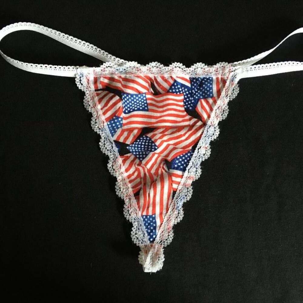 Brand New Womens USA AMERICAN FLAG String Thong Lingerie Panty Underwear